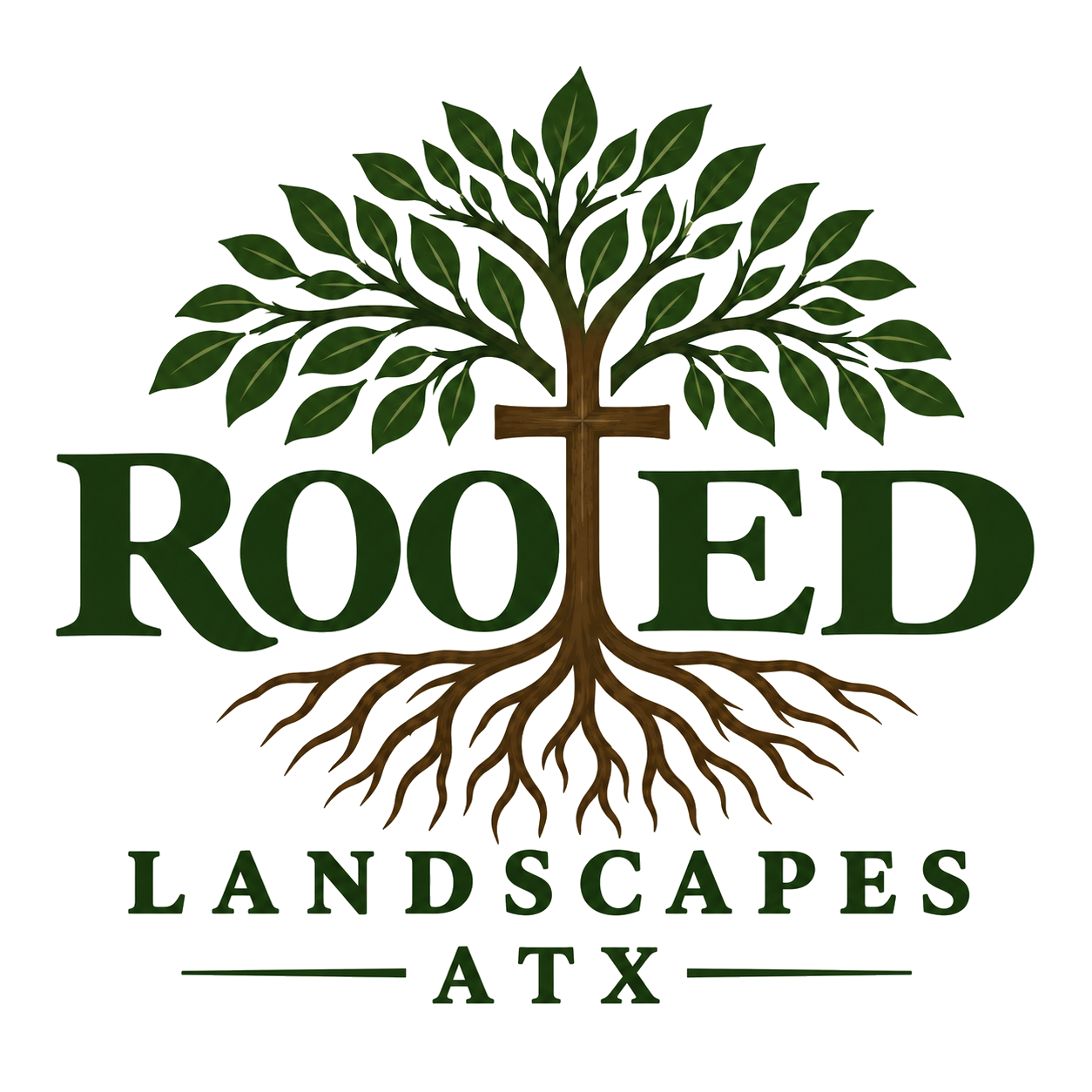 Rooted Landscapes ATX logo